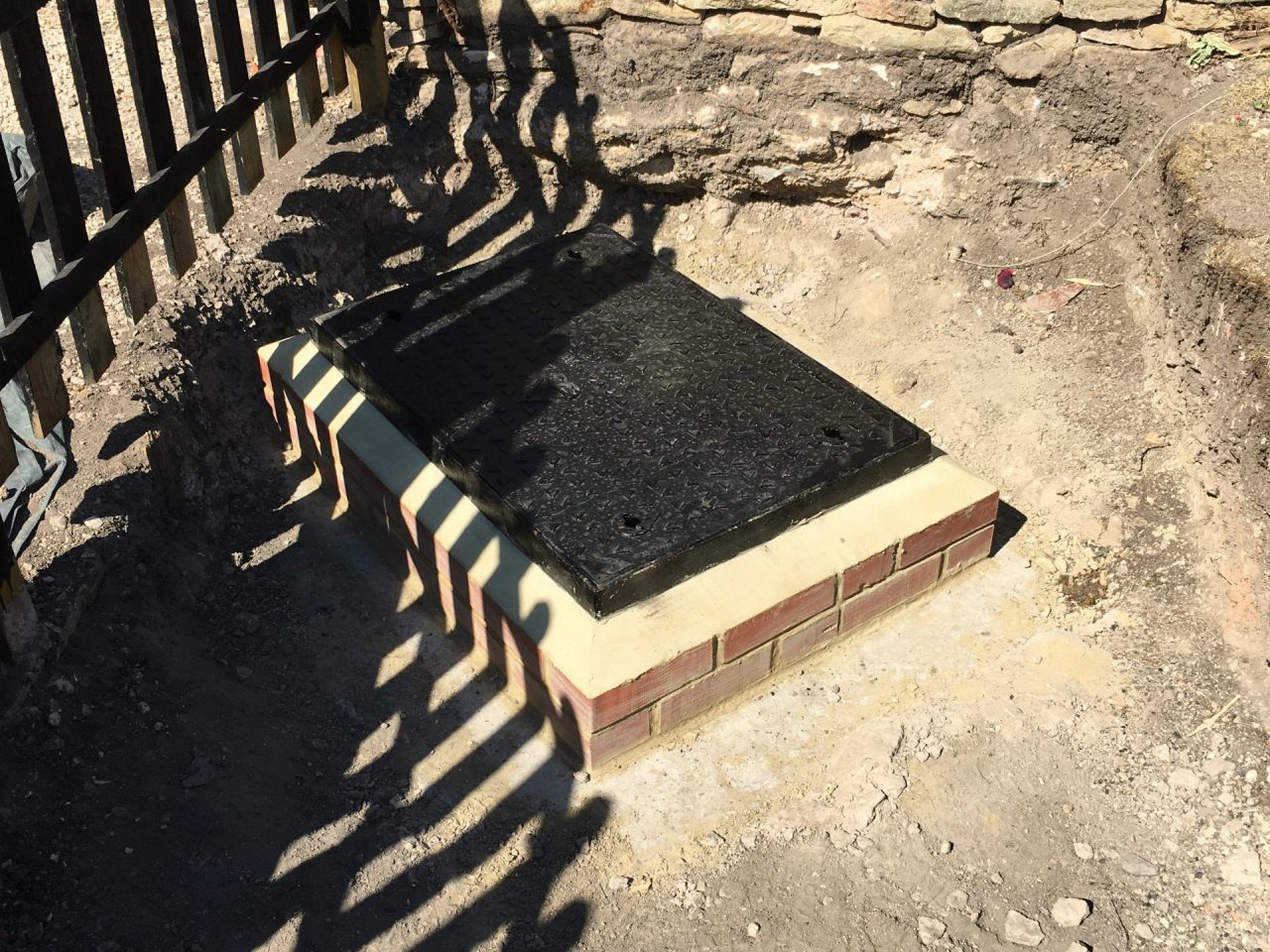 New man hole cover fitted, ready for back filling